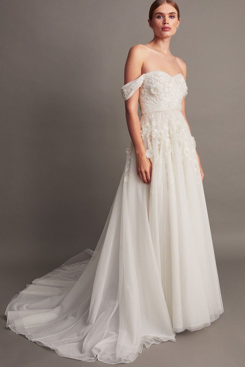 Luciane off-shoulder bridal dress ivory