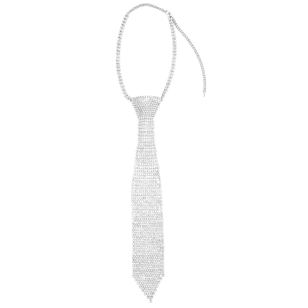 Rhinestone Necktie Necklace