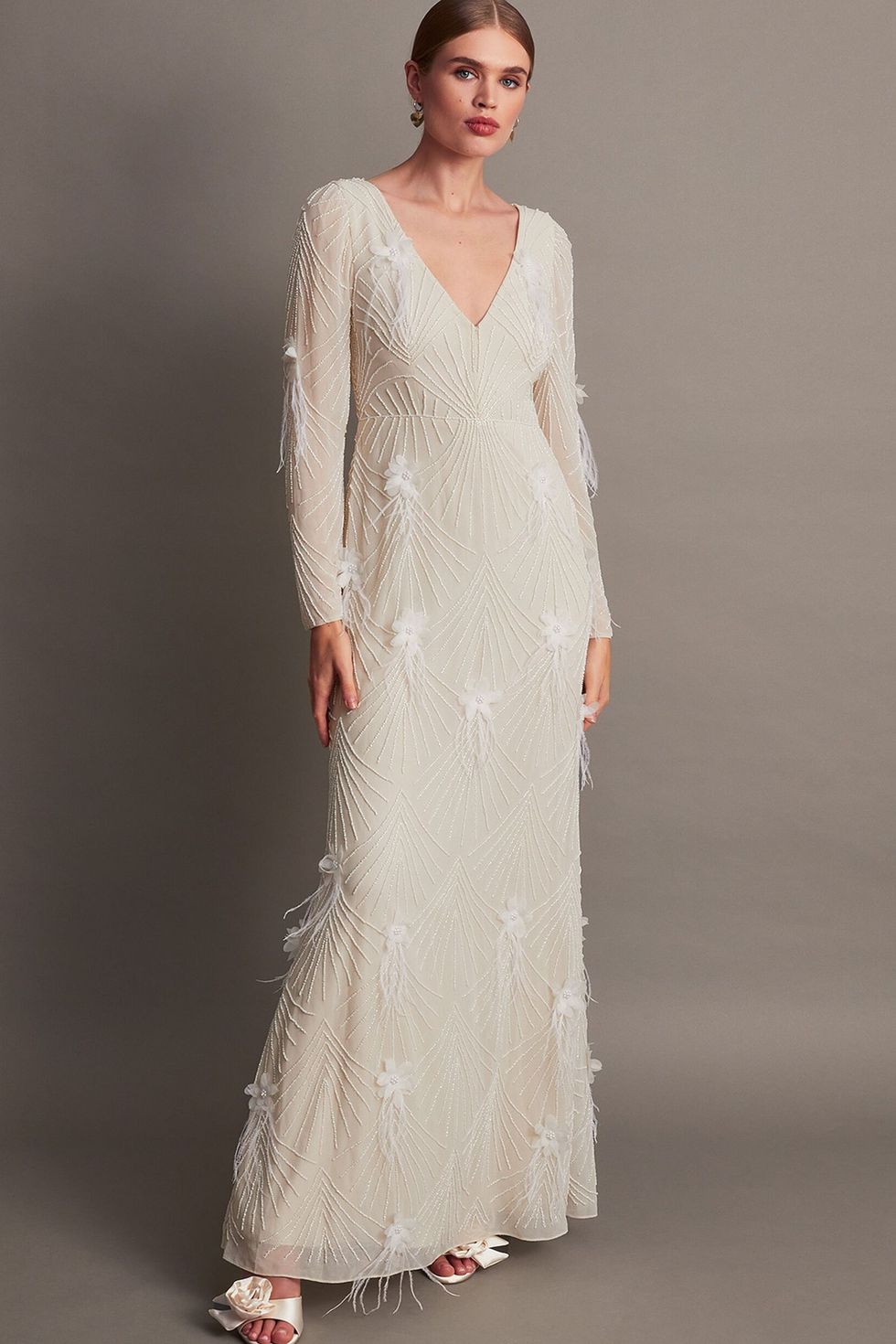Florence embellished bridal dress ivory