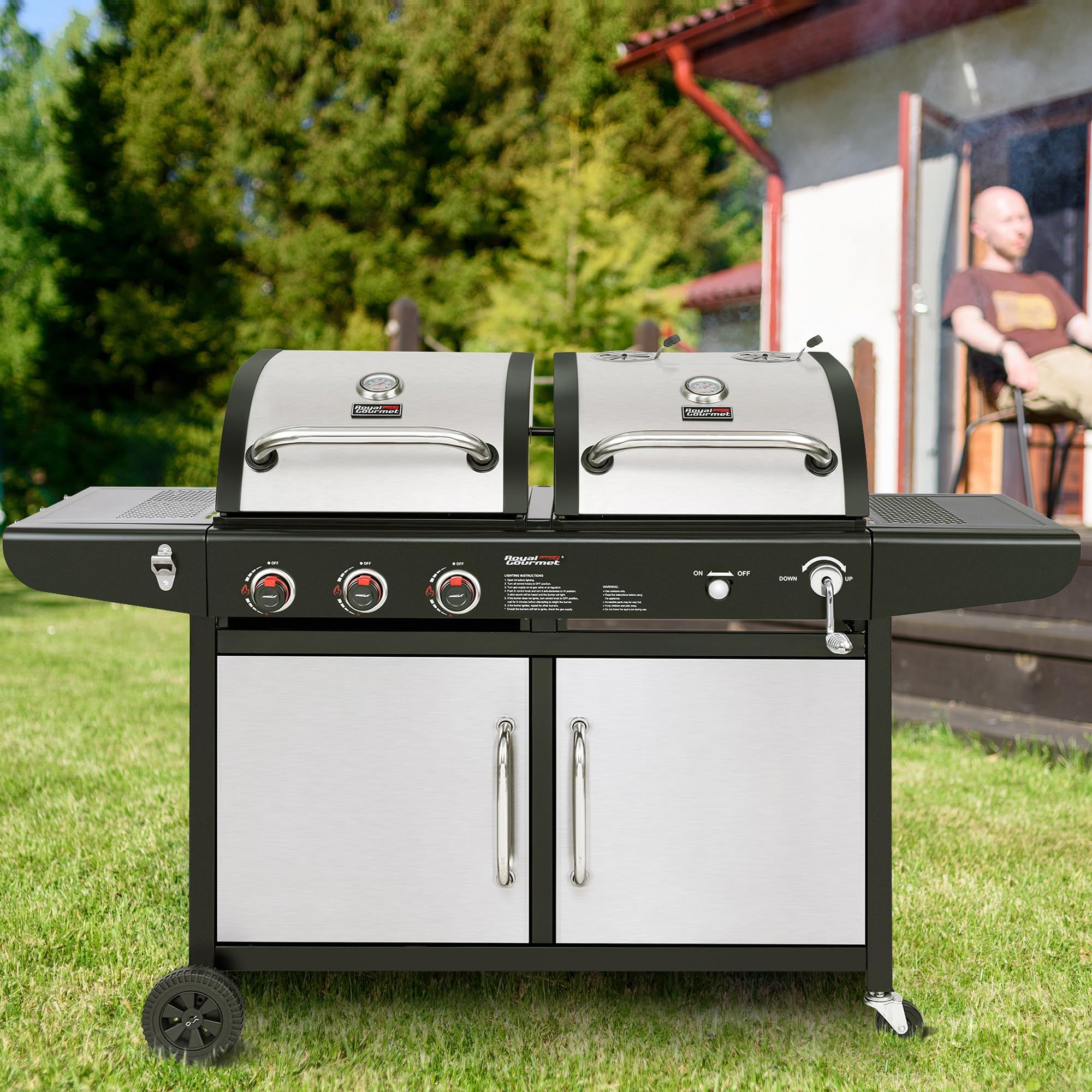 Bbq gas charcoal combination best sale