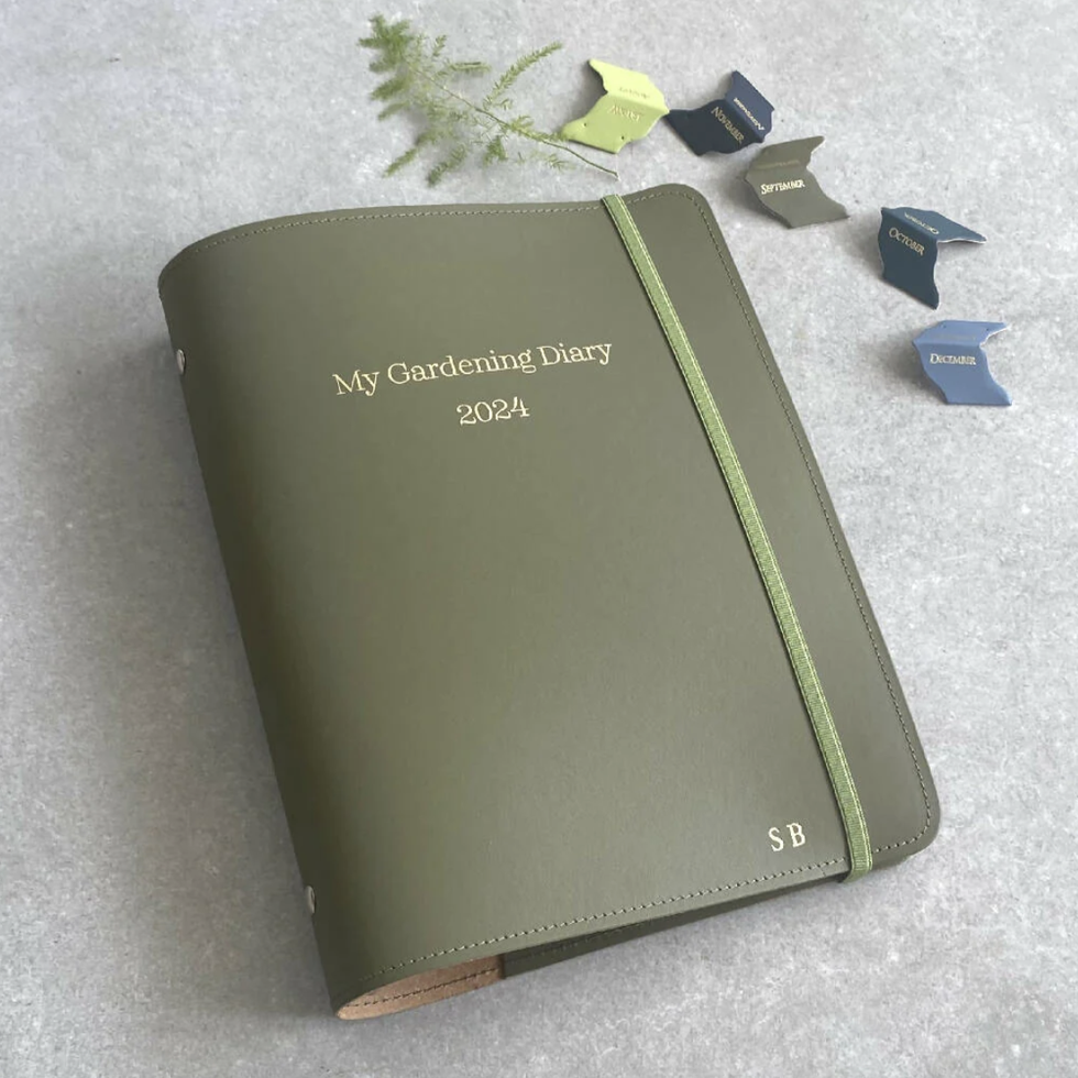 Recycled Leather Personalised Garden Diary