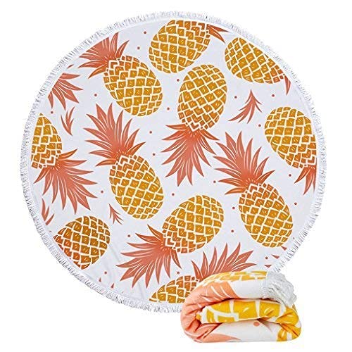 Round Pineapple Beach Towel Blanket