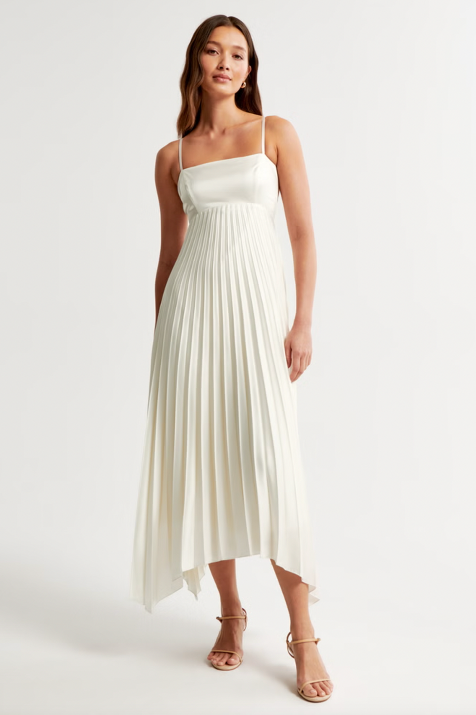 The A&F Giselle Clasp-Back Pleated Midi Dress The A&F Giselle Clasp-Back Pleated Midi Dress