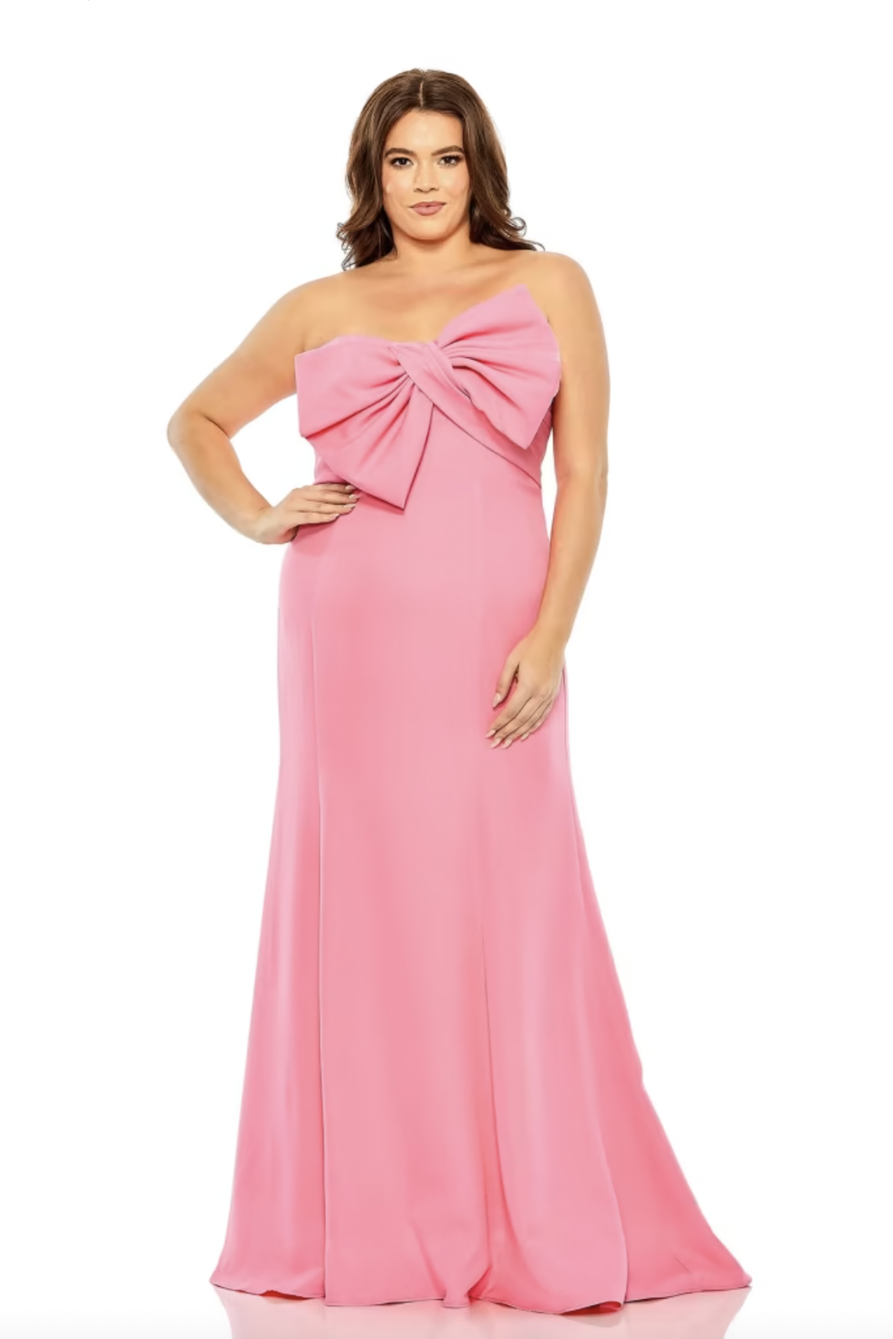 Bow Front Crepe Gown
