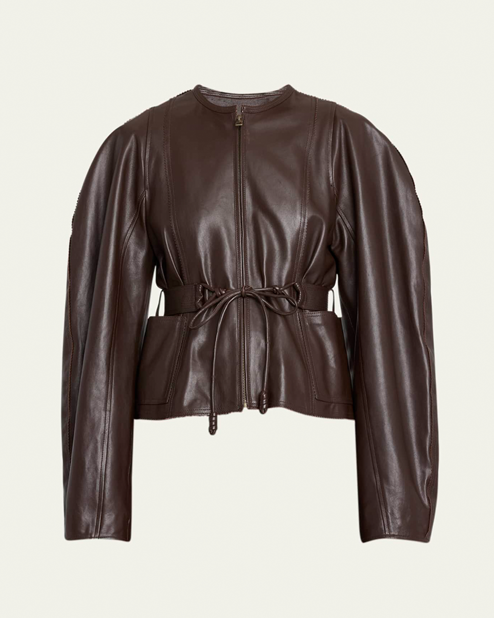 Aidan Belted Leather Jacket