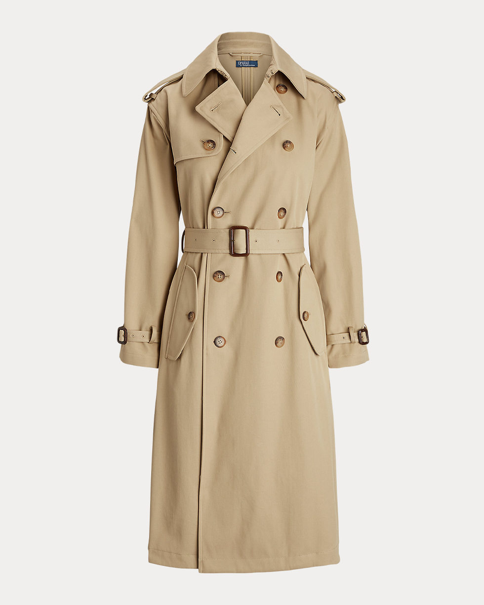 Double-Breasted Twill Trench Coat