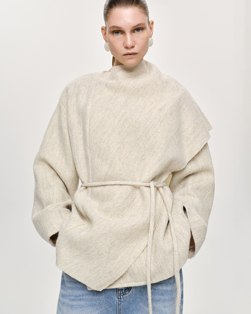 Edmea Scarf-Detailed Jacket