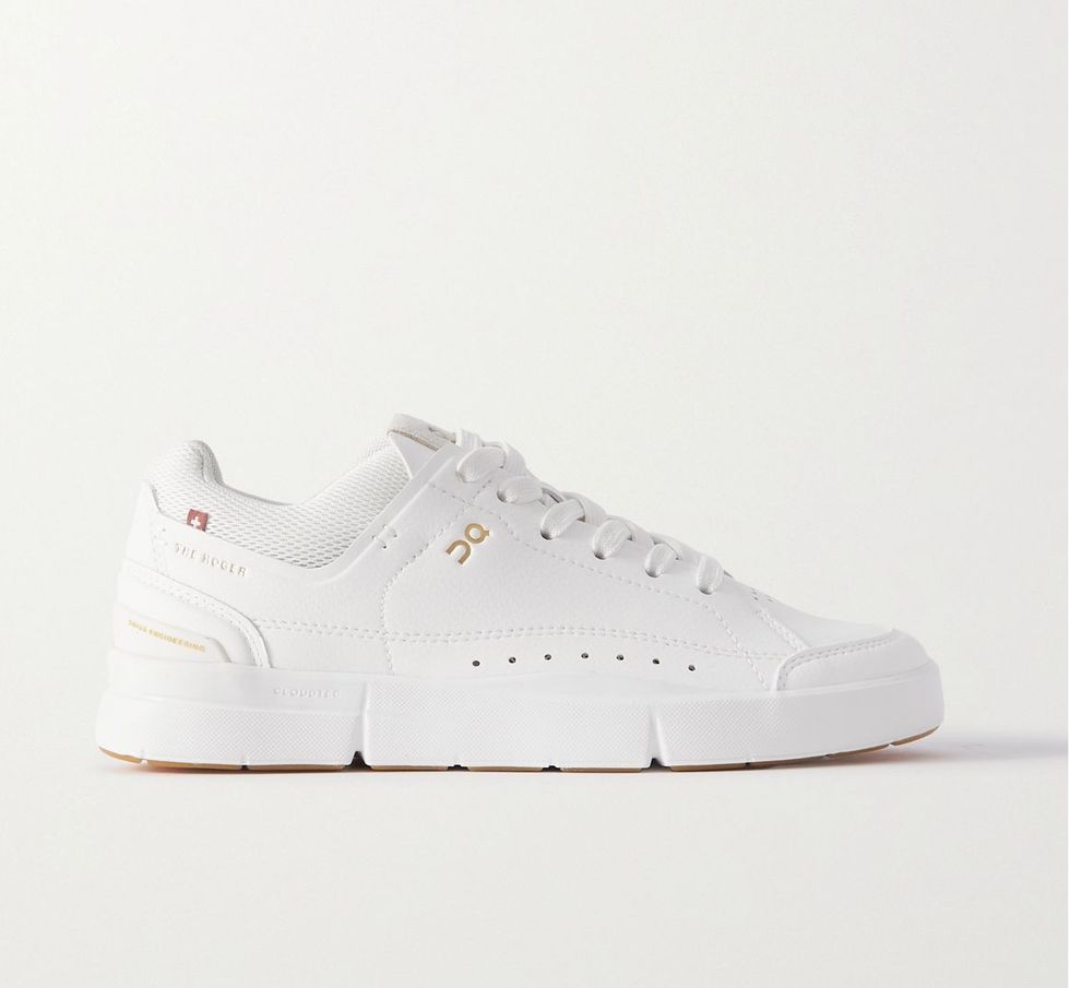 THE ROGER Centre Court mesh-trimmed faux leather sneakers