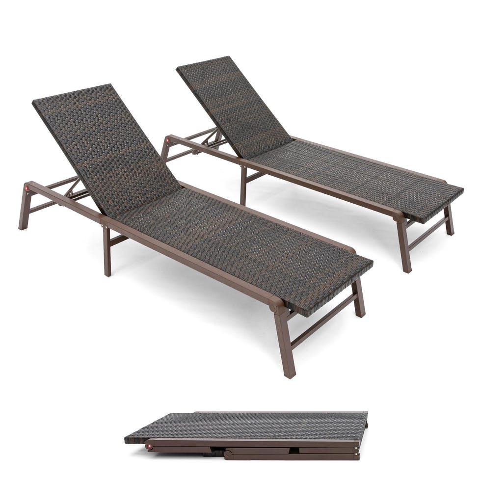 Outdoor Chaise Lounges, Set of 2