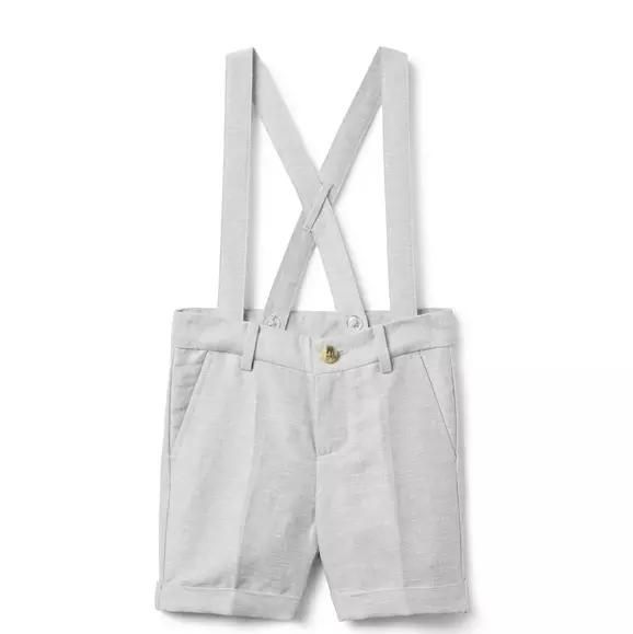 Linen-Cotton Suspender Short