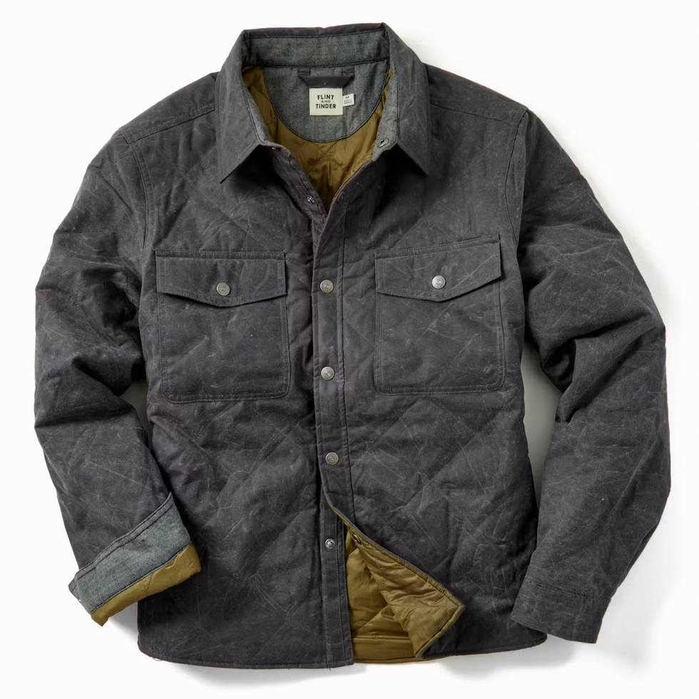 Quilted Waxed Shirt Jacket