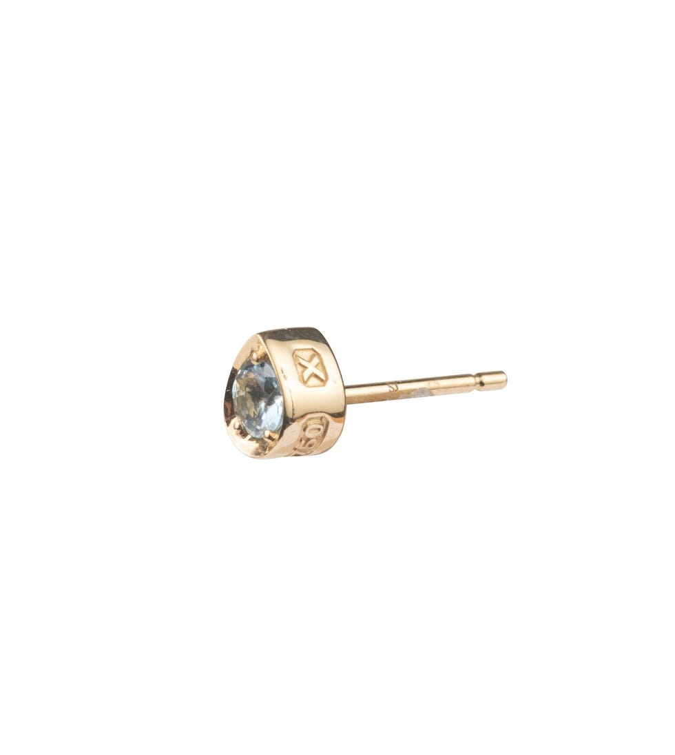 Aquamarine Gemstone Stud Earring