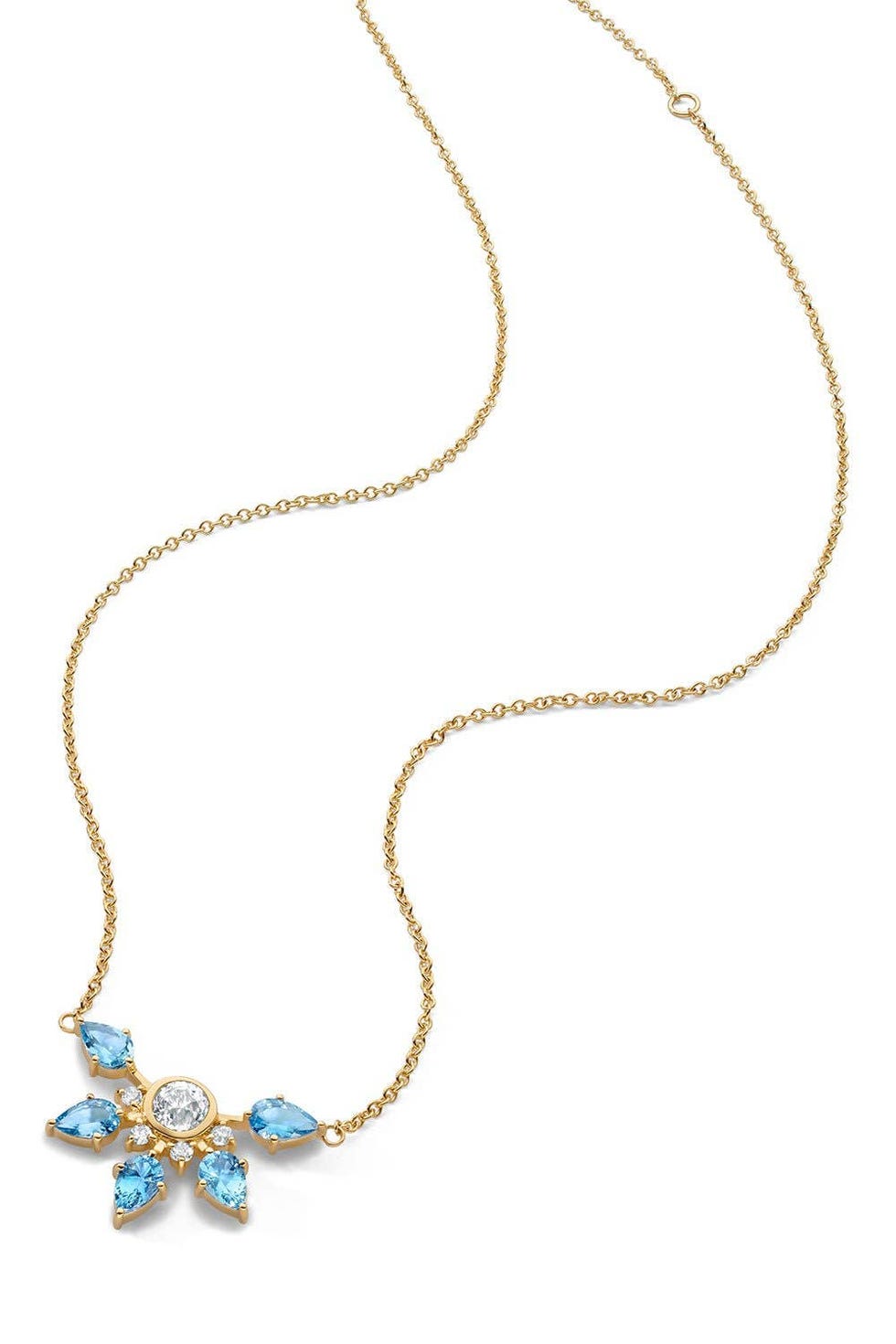 Aquamarine Gold Star Necklace
