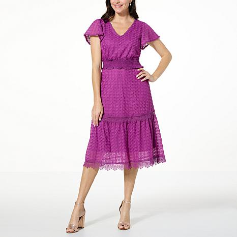 Knit Lace Tiered Dress