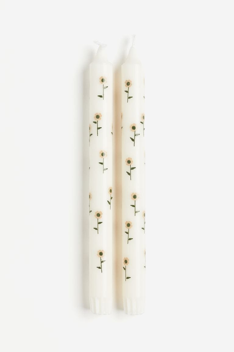 Patterned Candles, Set of 2