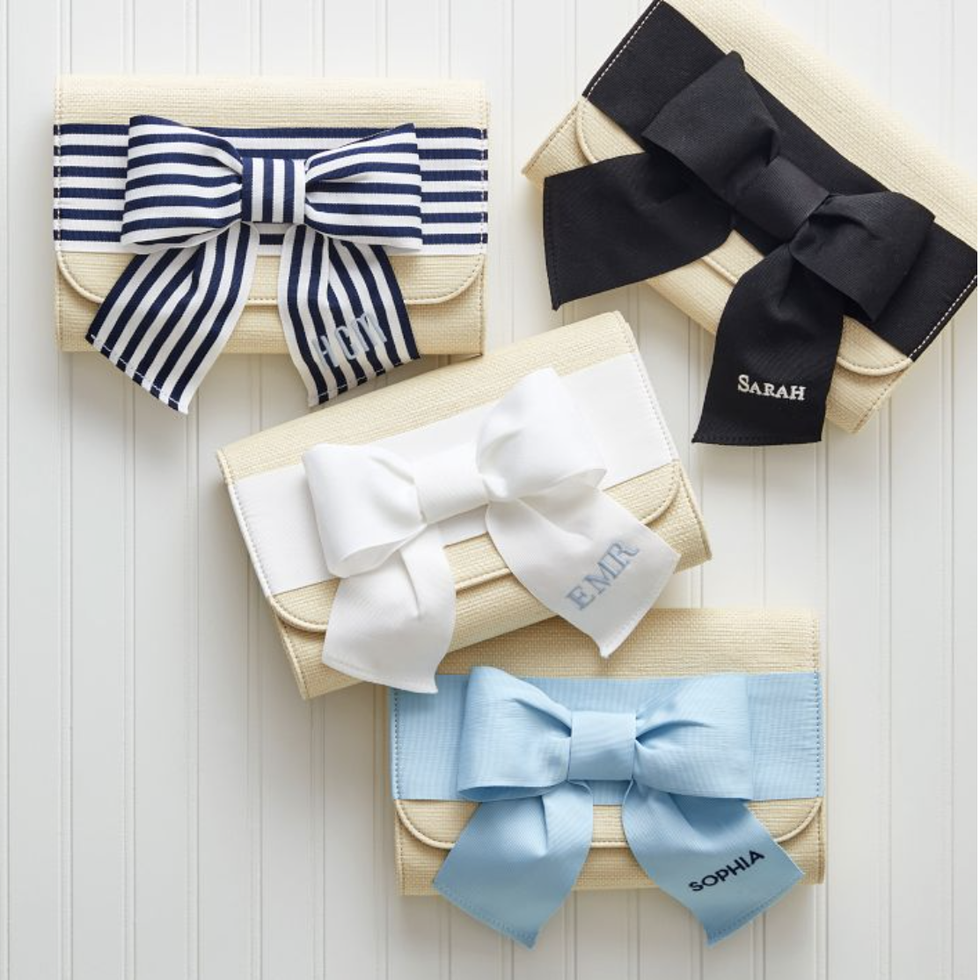 Personalized Ribbon Bow Clutch