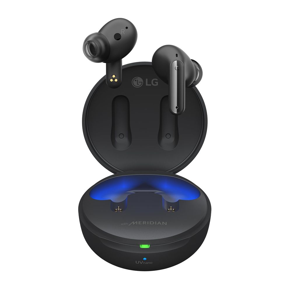 Auriculares Bluetooth Intraurales LG Tone Free DFP8 con Sistema de Sonido Meridian y Cancelación Activa de Ruido (ANC), Compatible con Siri y el Asistente de Google, Negro