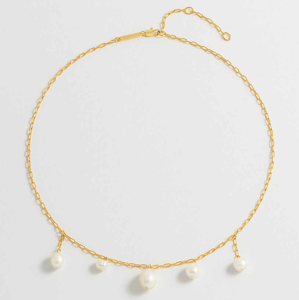 Pearl Drop Necklace Gold Plated