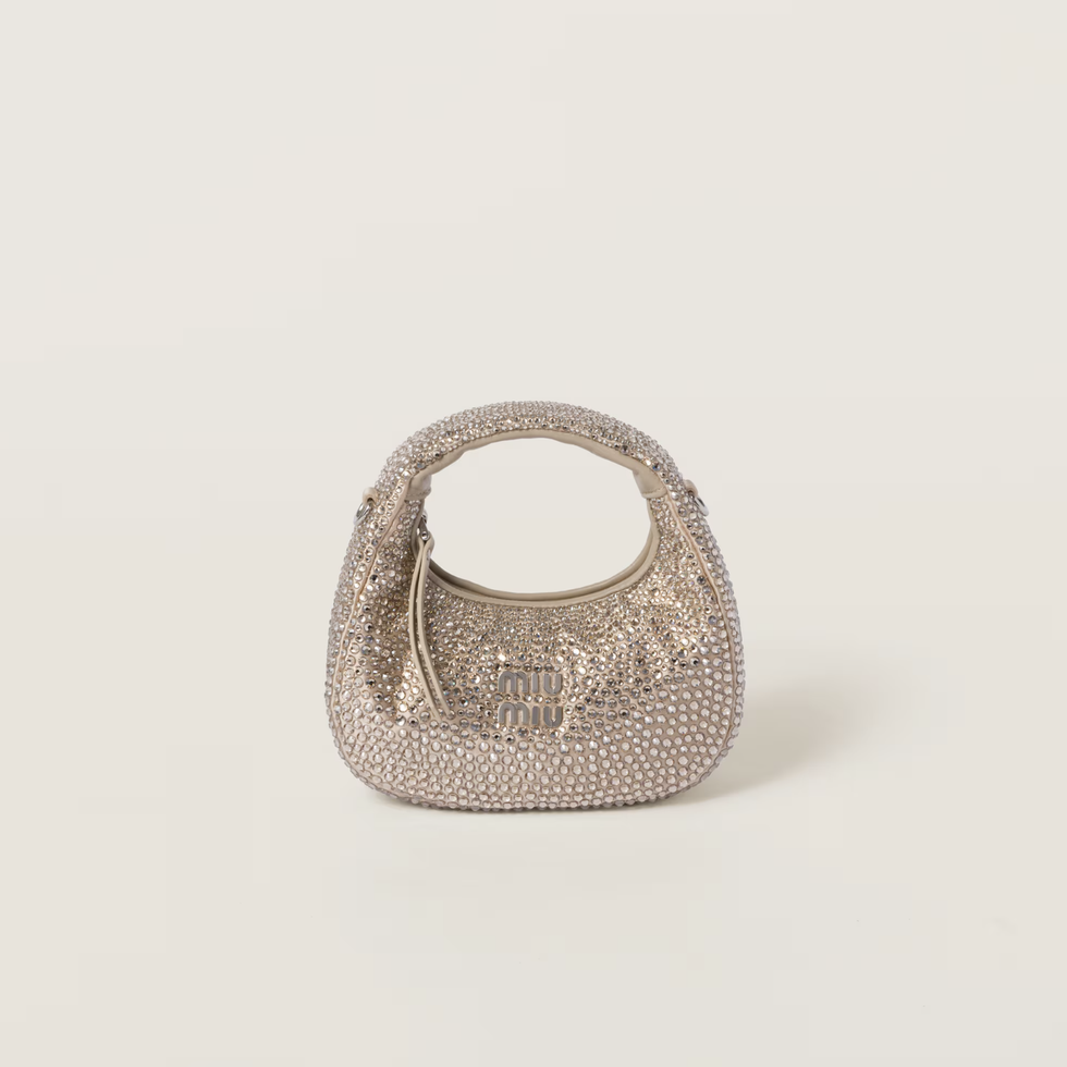 Hobo Bag With Synthetic Crystals