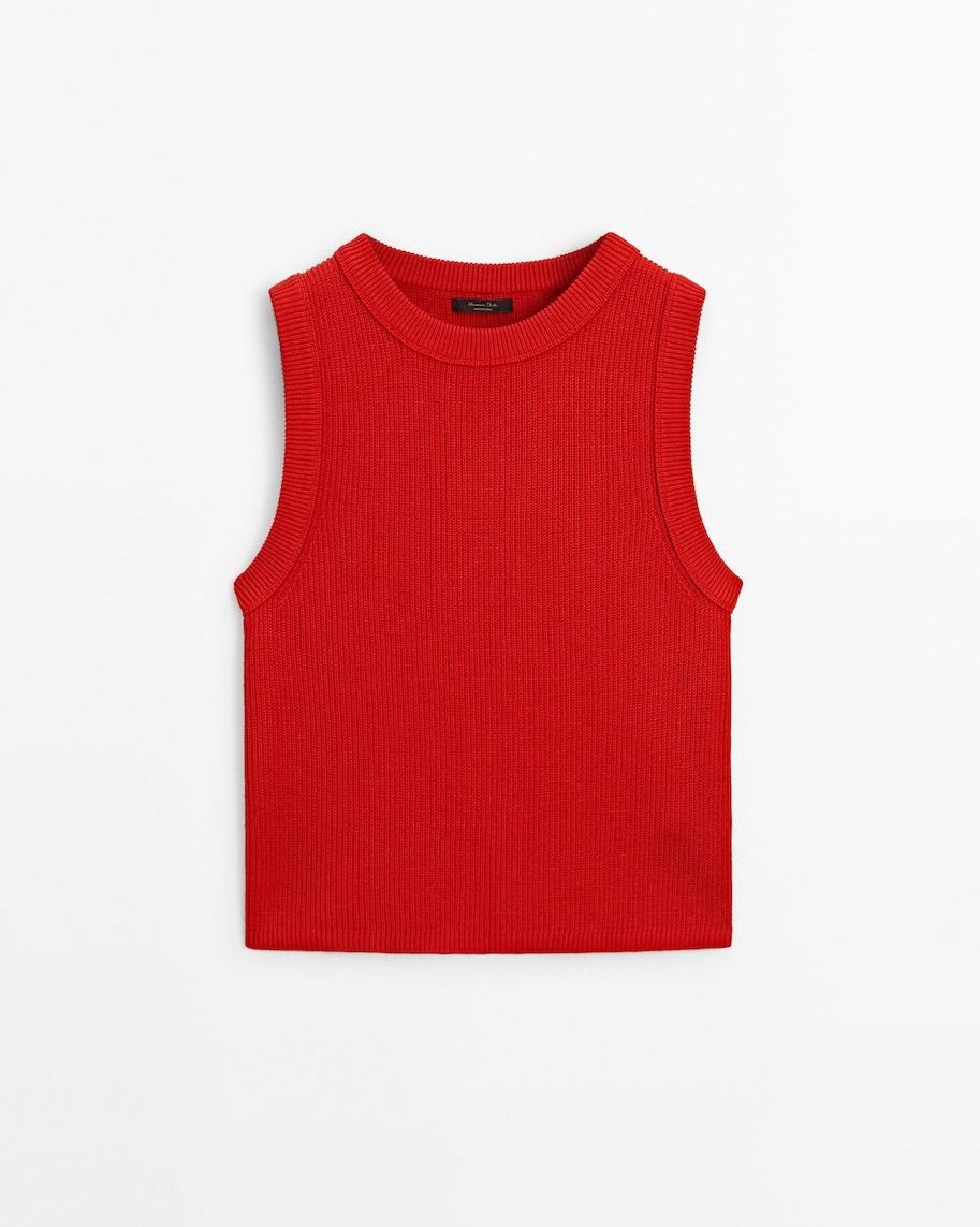 Tank top with ribbed detail