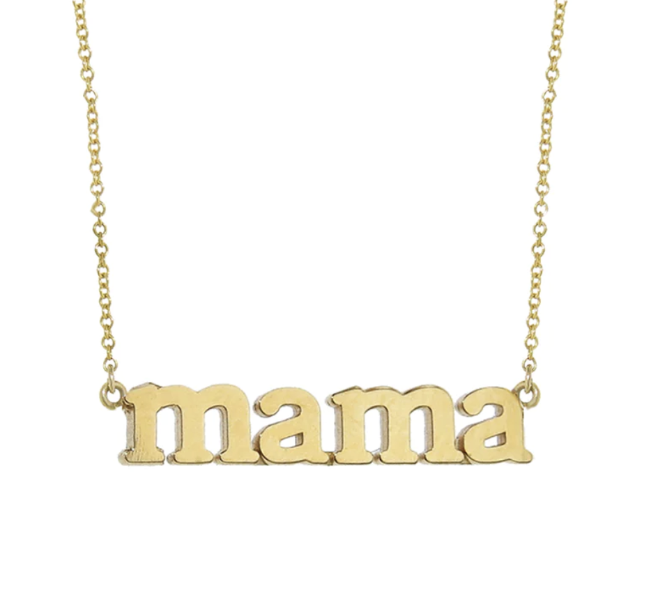 Mama Yellow Gold Necklace