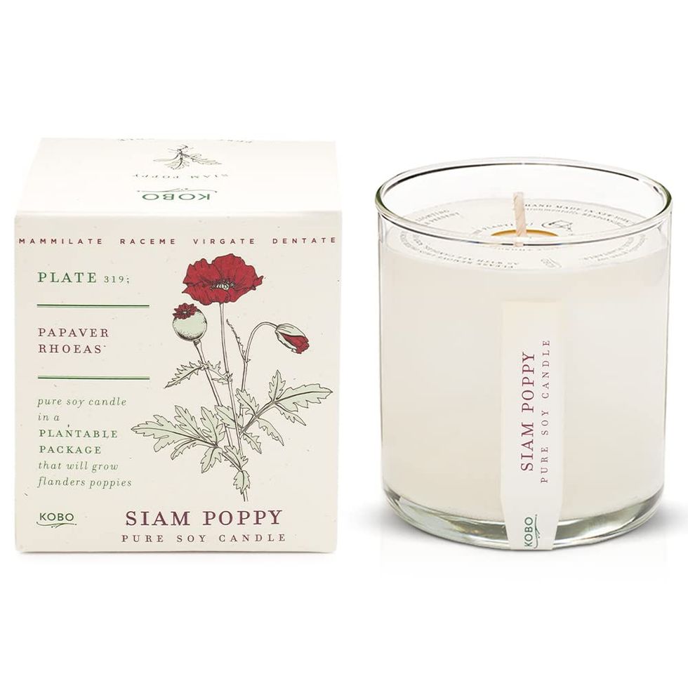Siam Poppy Scented Candle with Plantable Box 