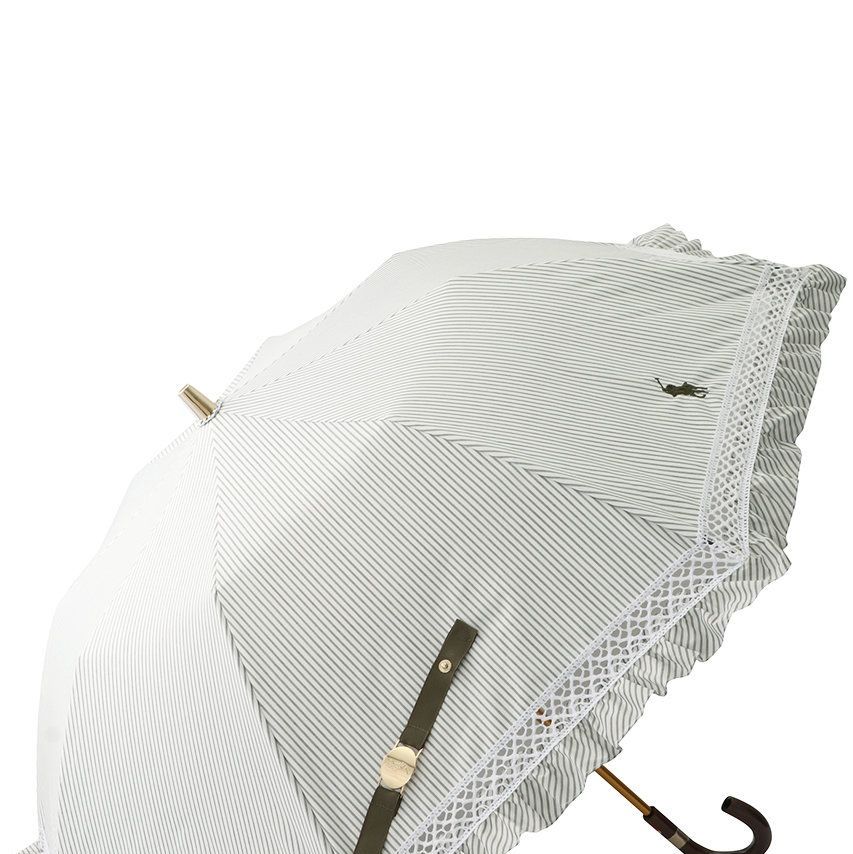 晴雨兼用ストライプフリル楽折傘