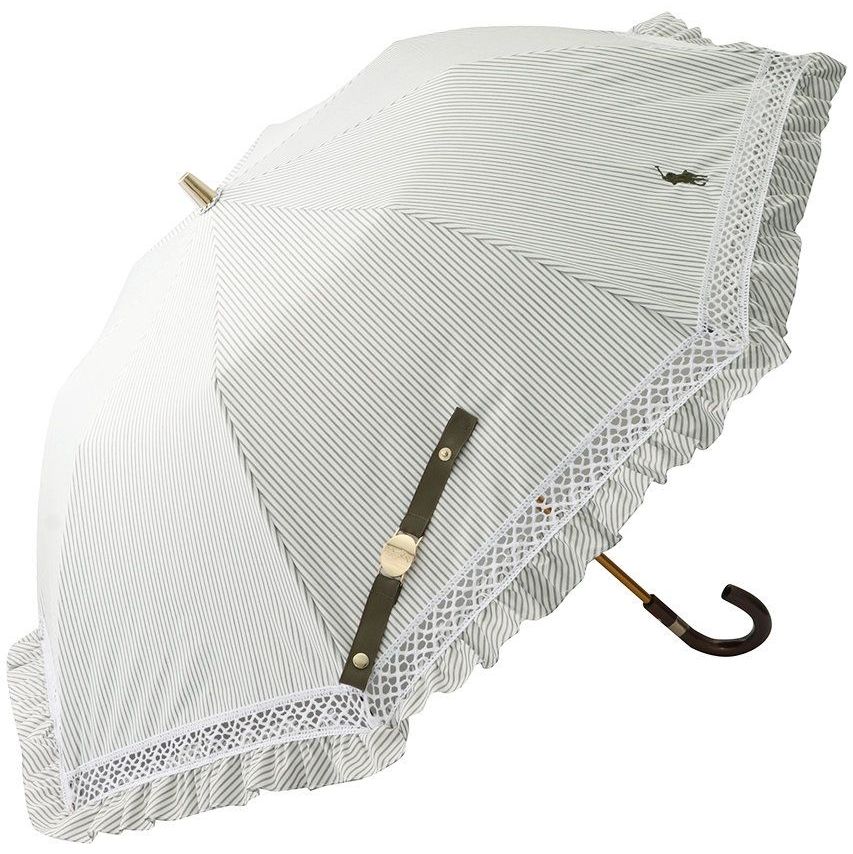 晴雨兼用ストライプフリル楽折傘