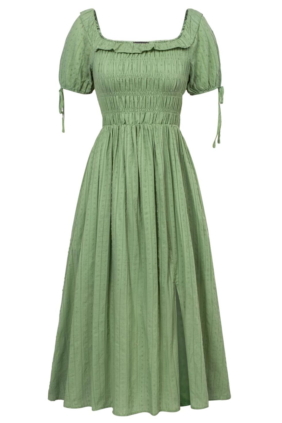 Green Cottagecore Peasant Dress, Size Large