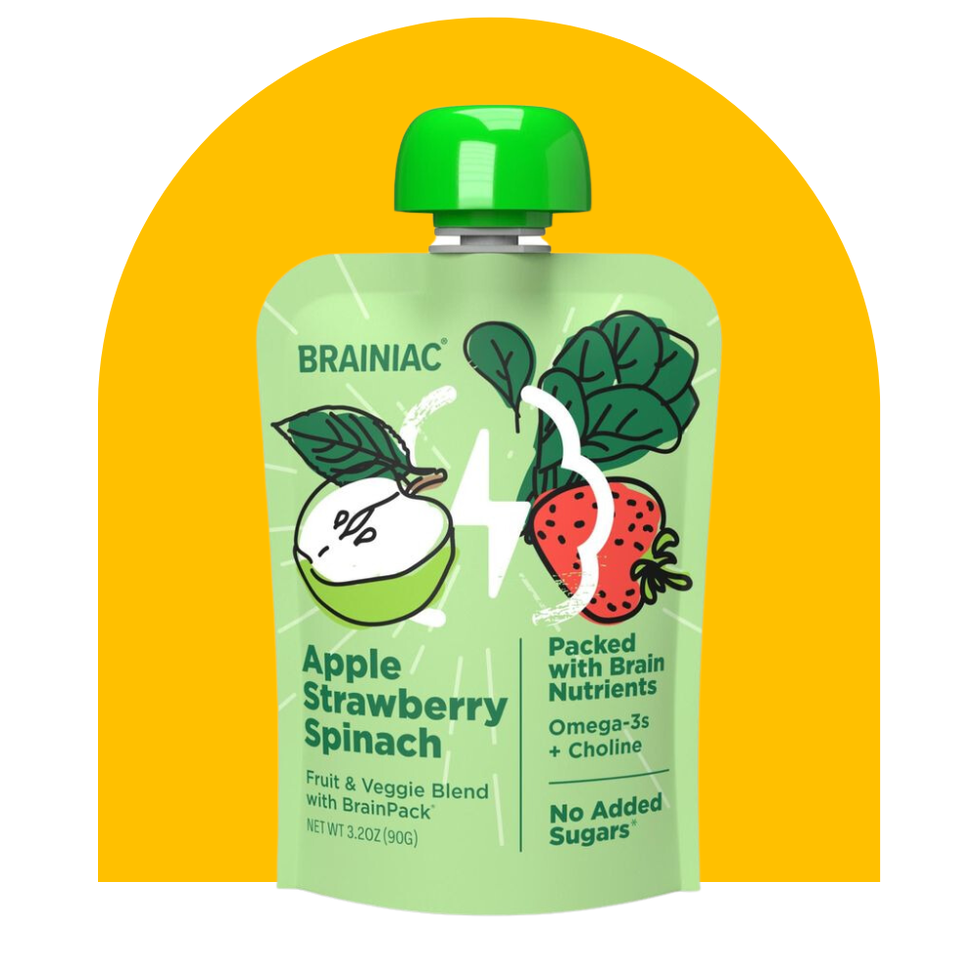 Brain Squeezers Fruit & Veggie Blends, Apple Strawberry Spinach (12 Pack)