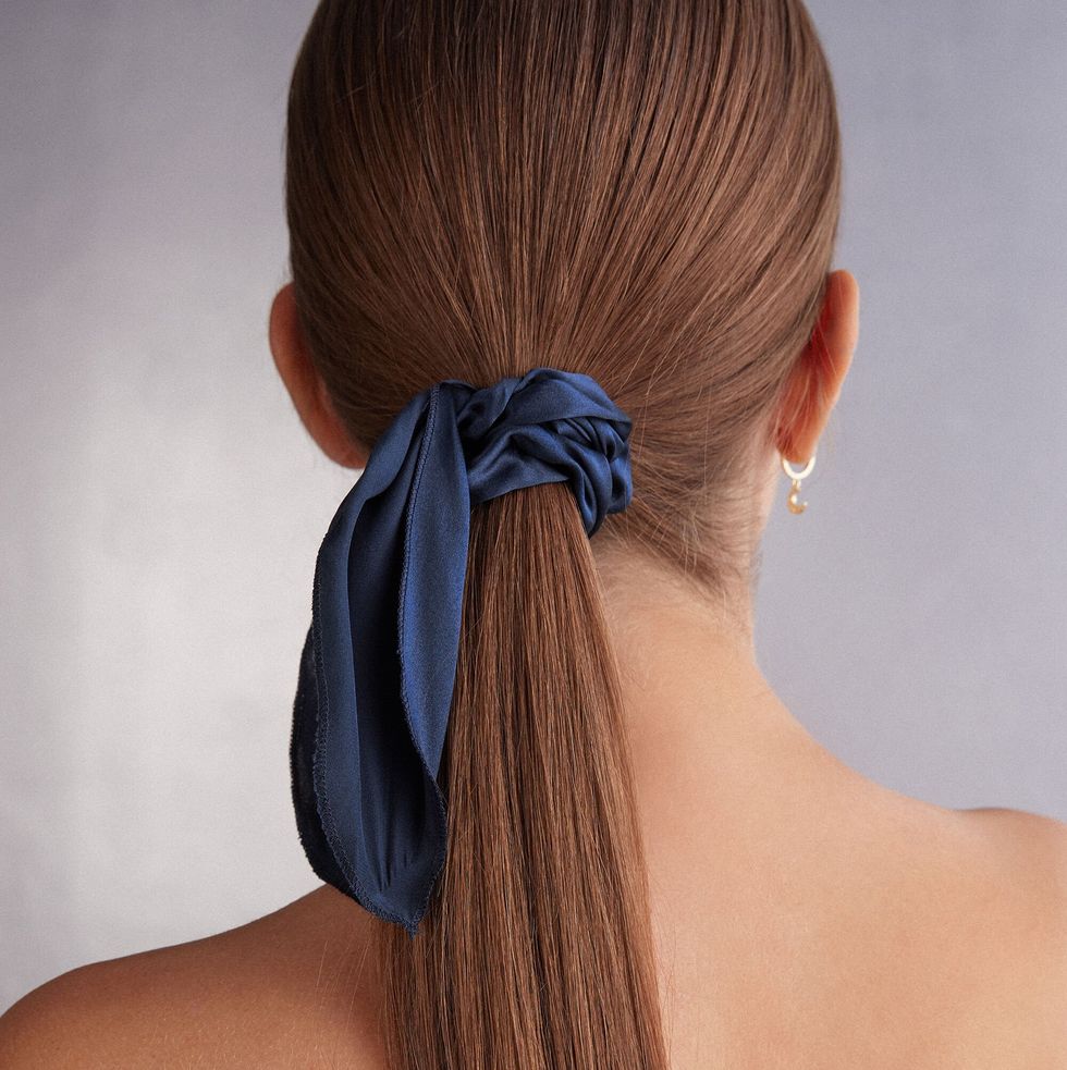 Elastic Silk Scrunchie with Bow