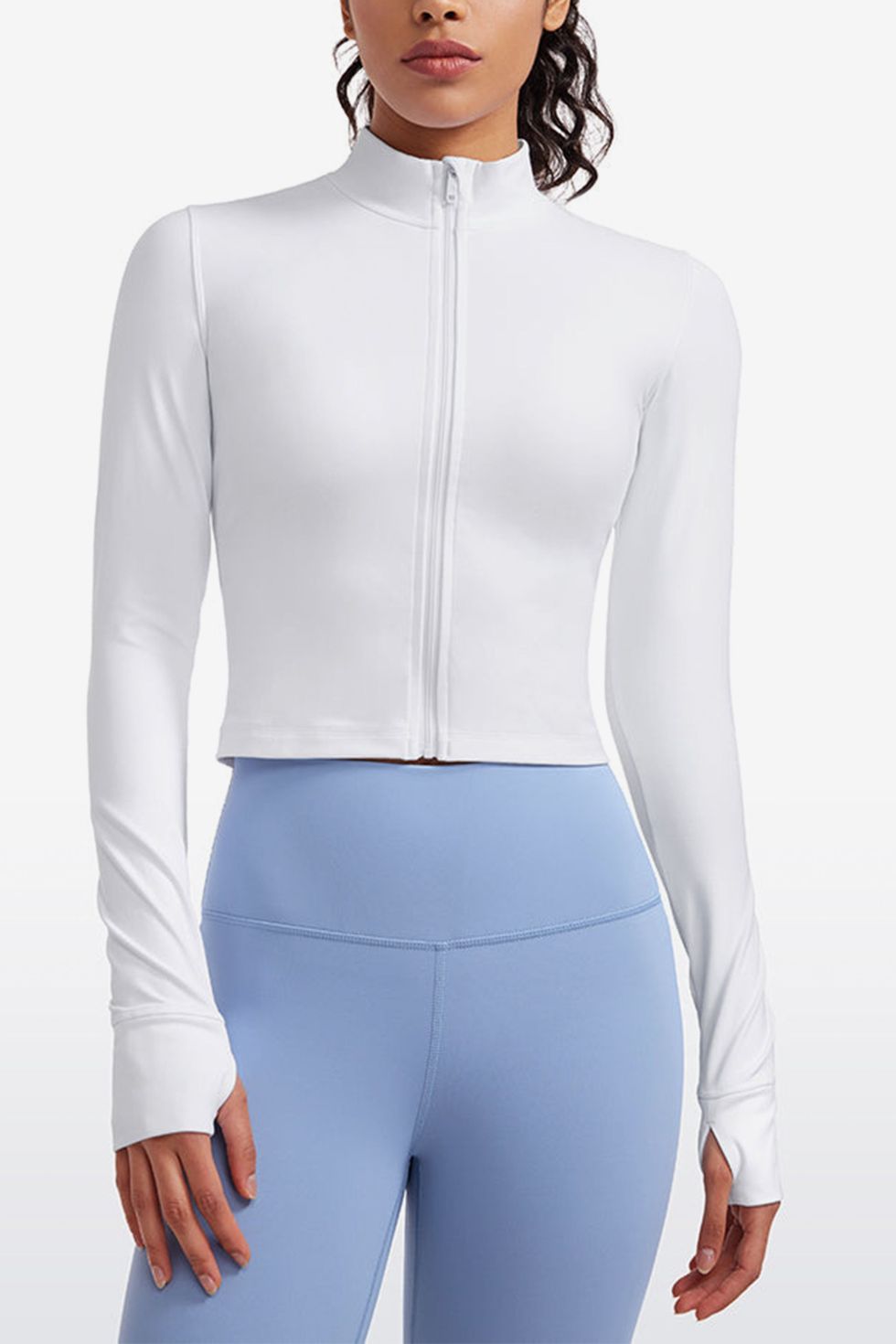 Womens Butterluxe Full Zip Cropped Workout Jacket