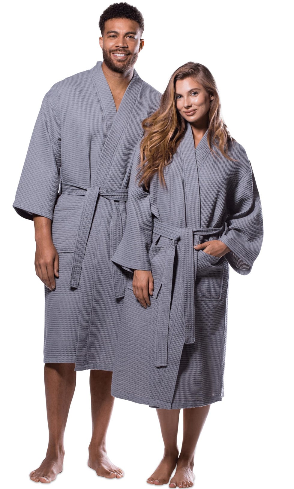 Unisex Waffle Kimono Bathrobe