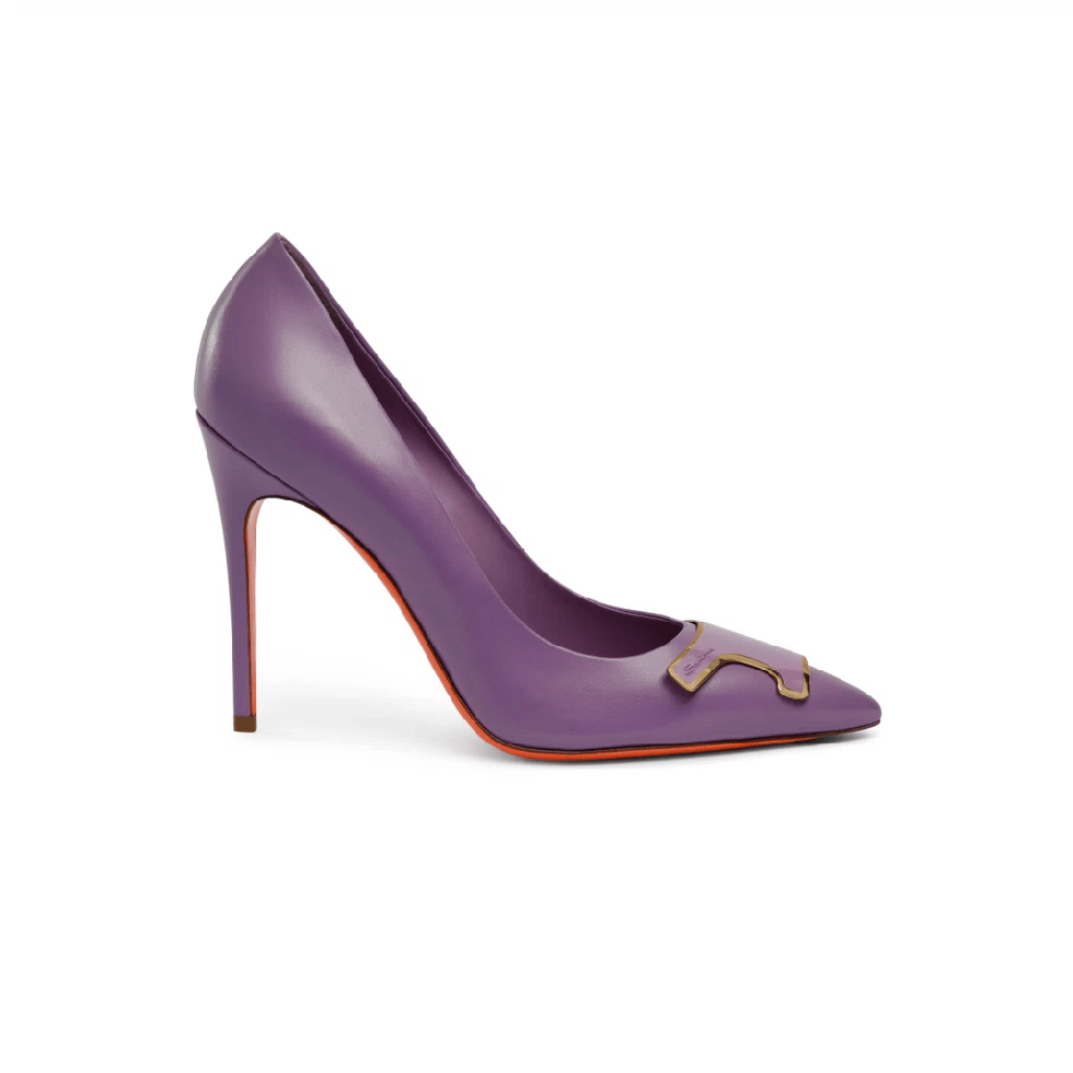 Zapatos de salón Sibille de mujer de piel lila con tacón alto