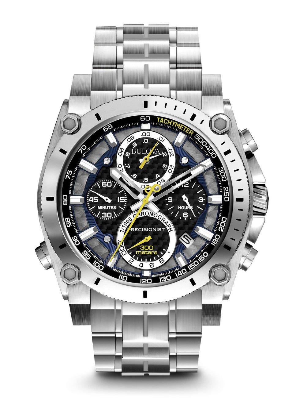 Bulova Precisionist Chronograph, Blue and Yellow Accents: 96B175