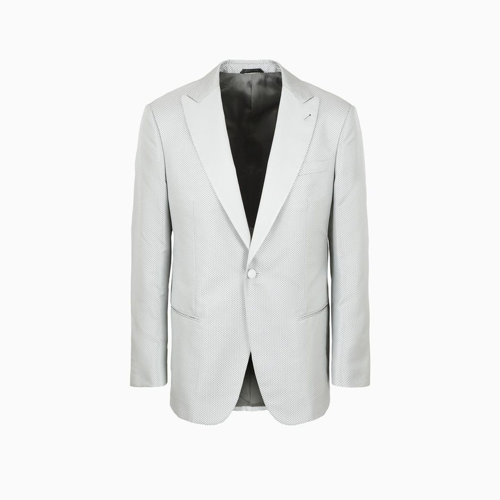 Soho Line Single-Breasted Tuxedo Jacket In Silk Jacquard