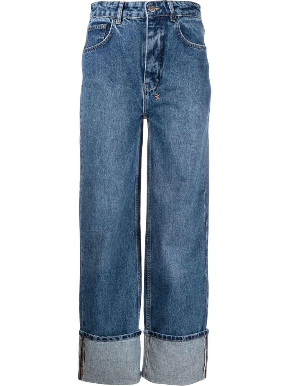 Jeans rectos con dobladillo