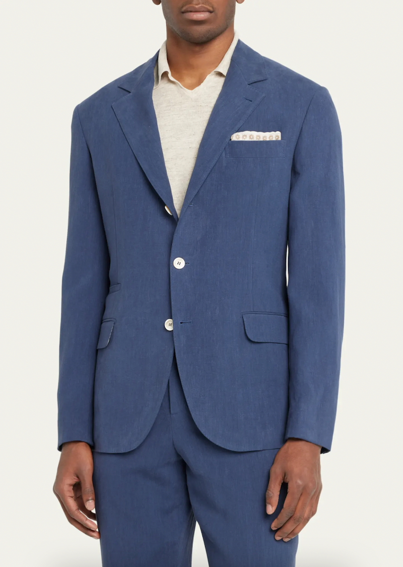 Solid Linen Suit