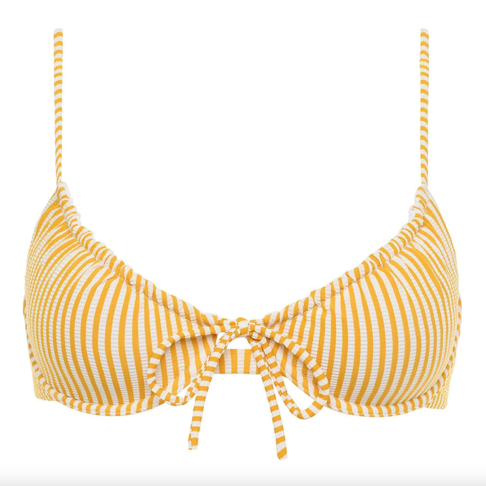 Canary Stripe Lucy Bikini Top