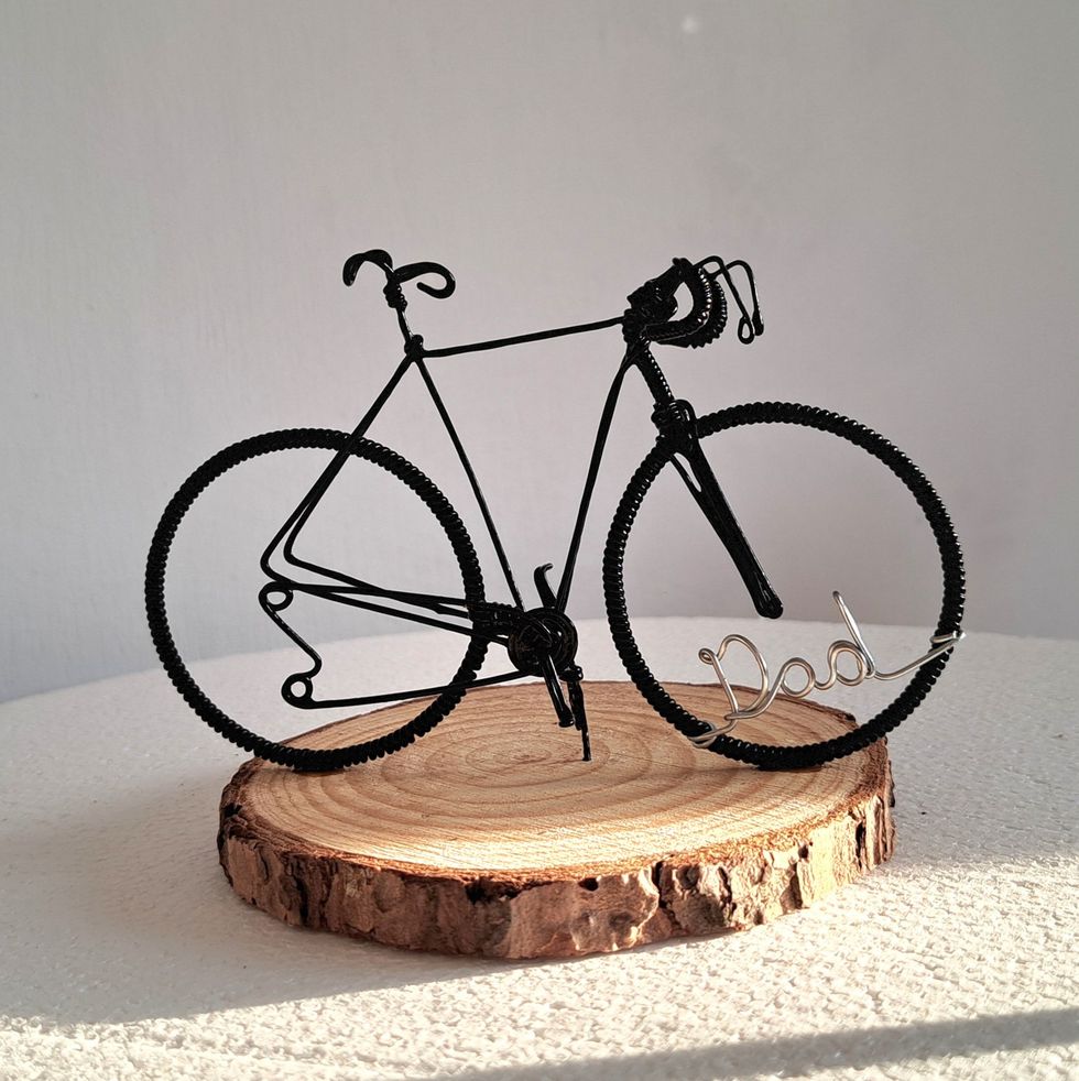 Personalized Miniature Wire Racing Bicycle