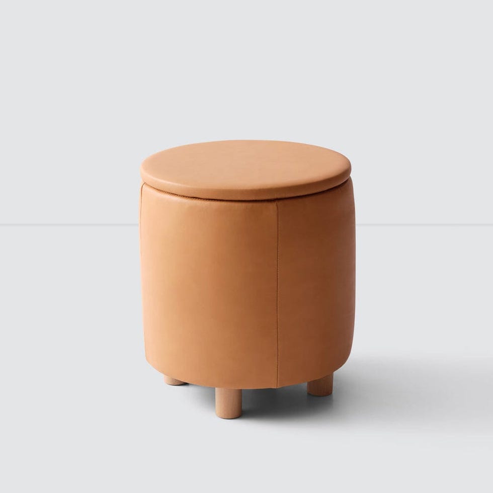 Torres Leather Storage Ottoman 