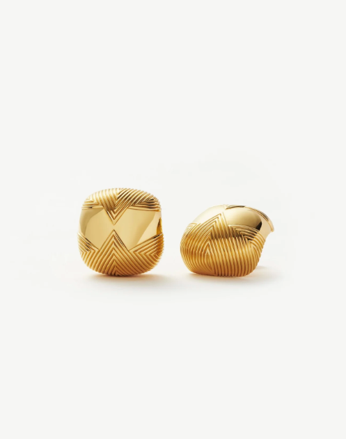Hera Oversized Dome Ridge Stud Earrings