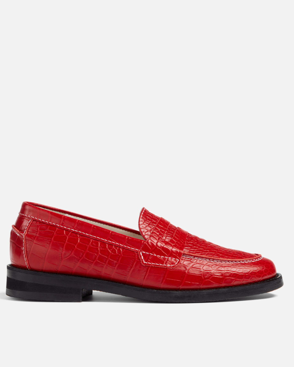 Peachy Den Red Croc Loafer