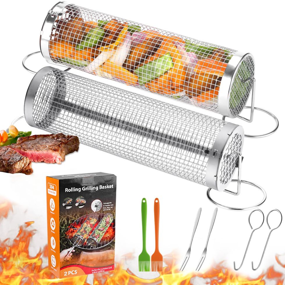 Rolling Grill Baskets (Two Pack)