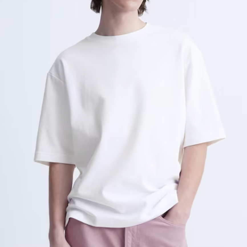 U AIRism Cotton Oversized Crew Neck Half-Sleeve T-Shirt