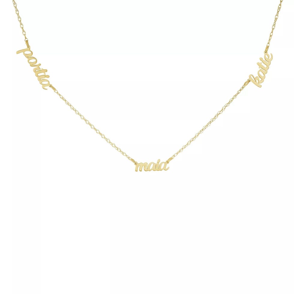 14k Gold Script Nameplate Necklace