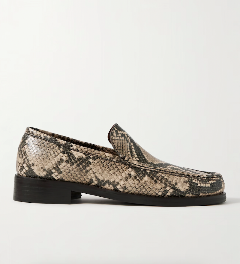 Boafer Snake-Effect Leather Loafers