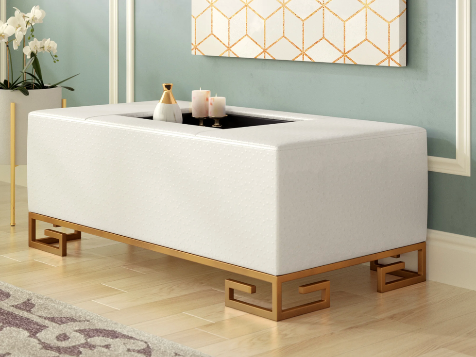 Chalandra Faux Leather Ottoman