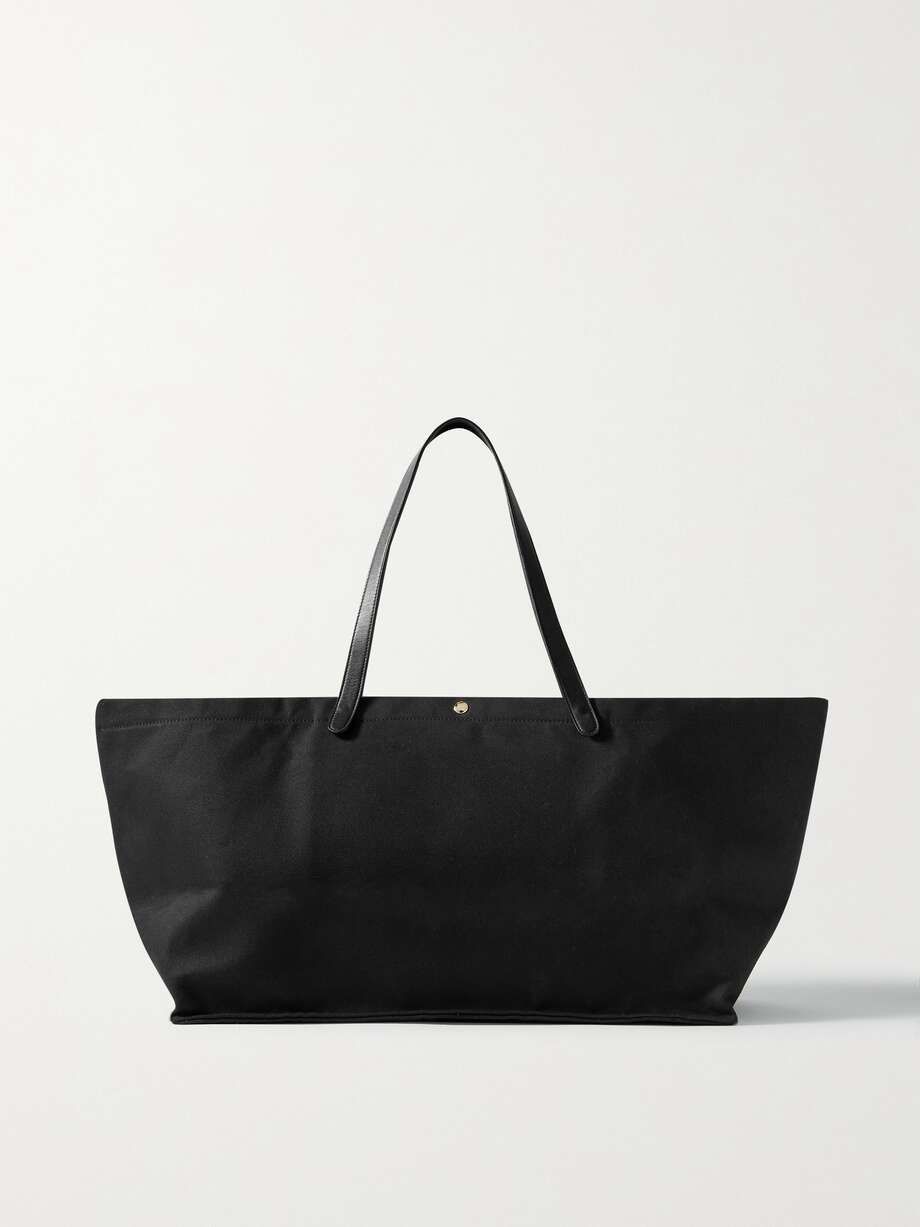 Idaho XL Leather-Trimmed Cotton-Twill Tote