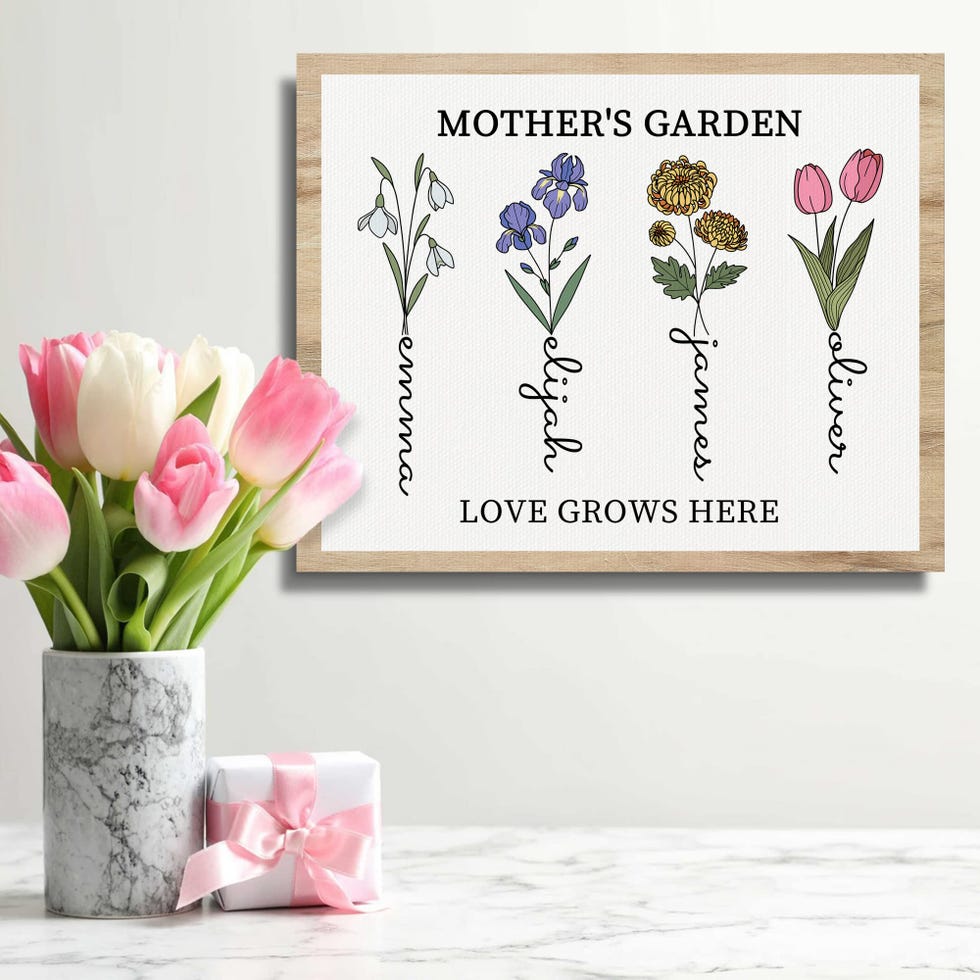 Customized Birth Month Flower Wall Art